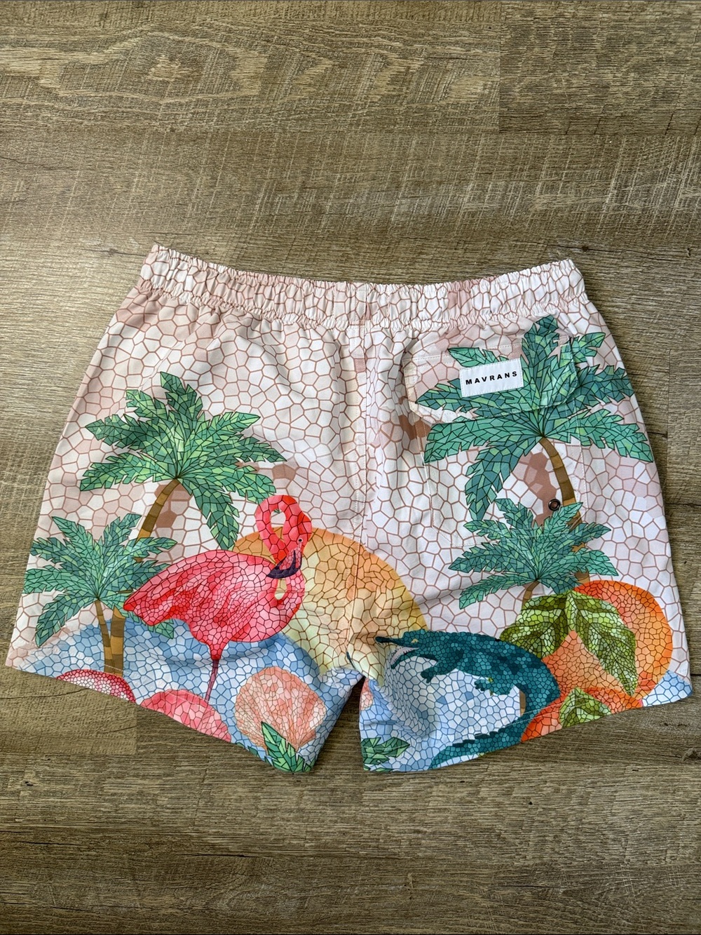 Mavran’s Tropical Flamingo Swim Shorts Size Medium